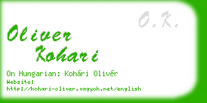 oliver kohari business card
